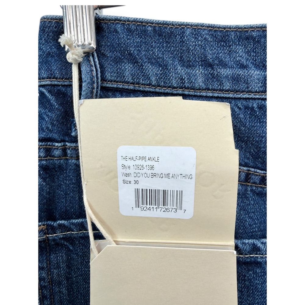 MOTHER High Rise Wide Leg Jeans in Classic Blue Denim - Picture 5 of 14